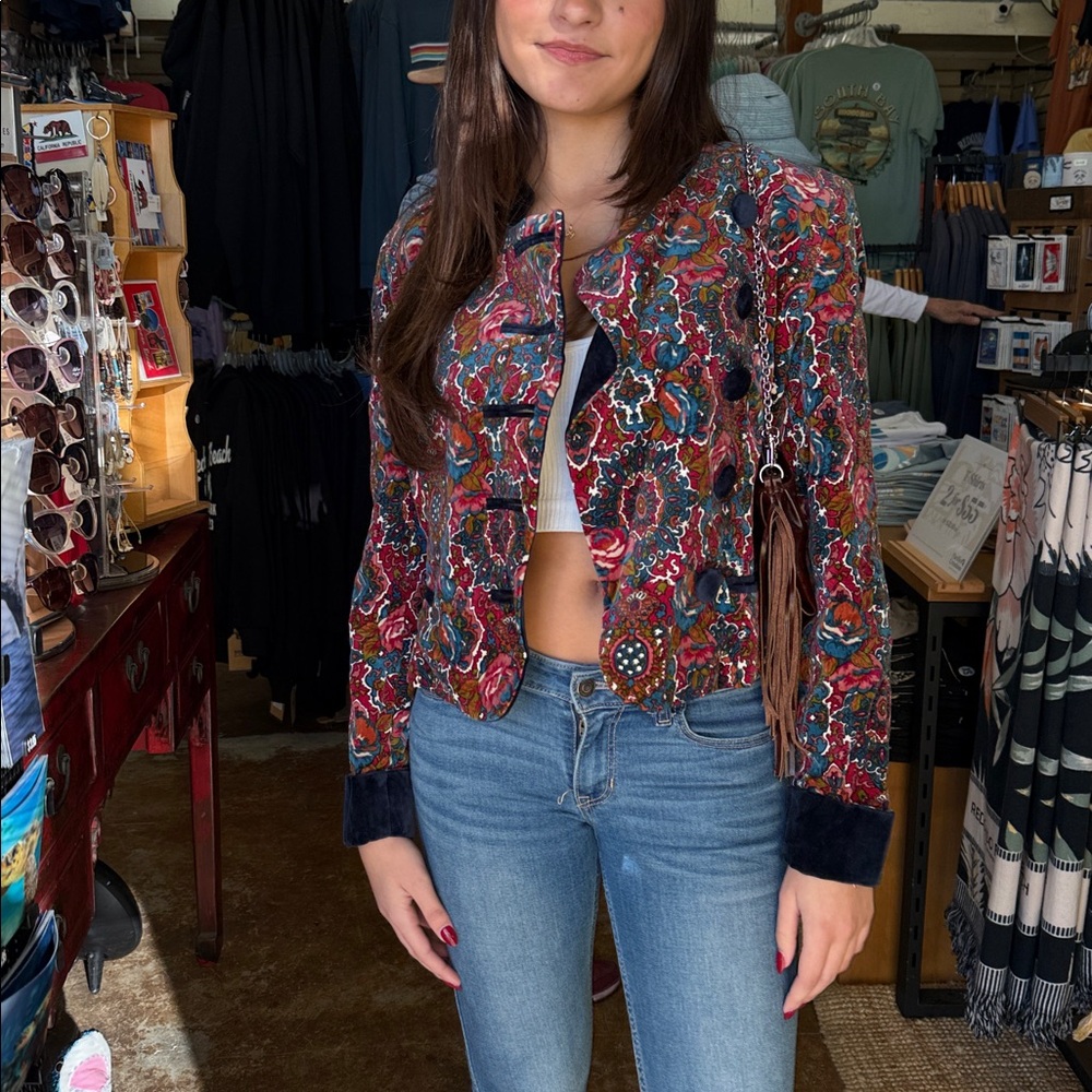 Kenzo Multicolor Floral Velvet Blazer